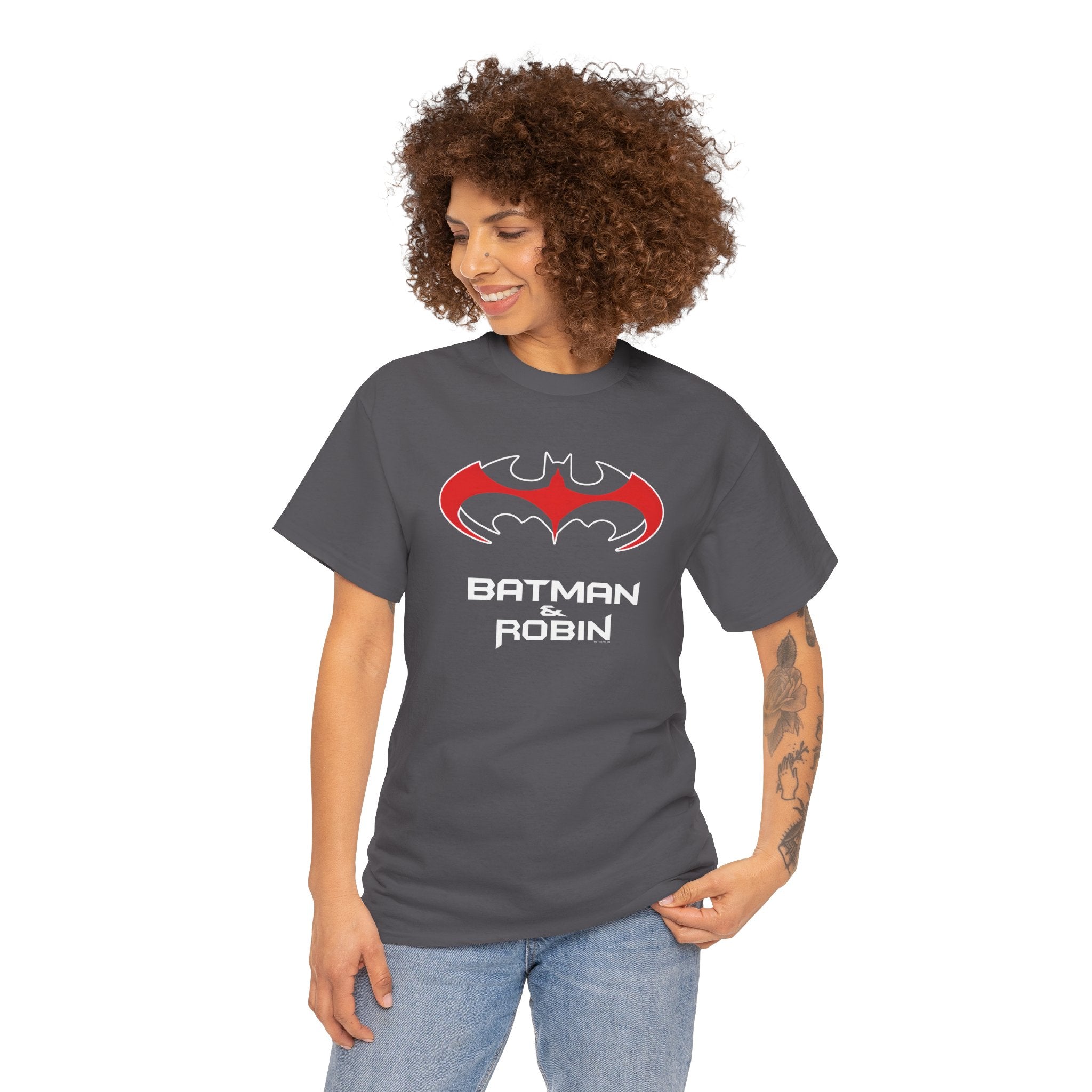 Batman & Robin 1997 Red Bat Emblem T‑Shirt - Batfamily shirt - George Clooney 90s Batman movie shirt