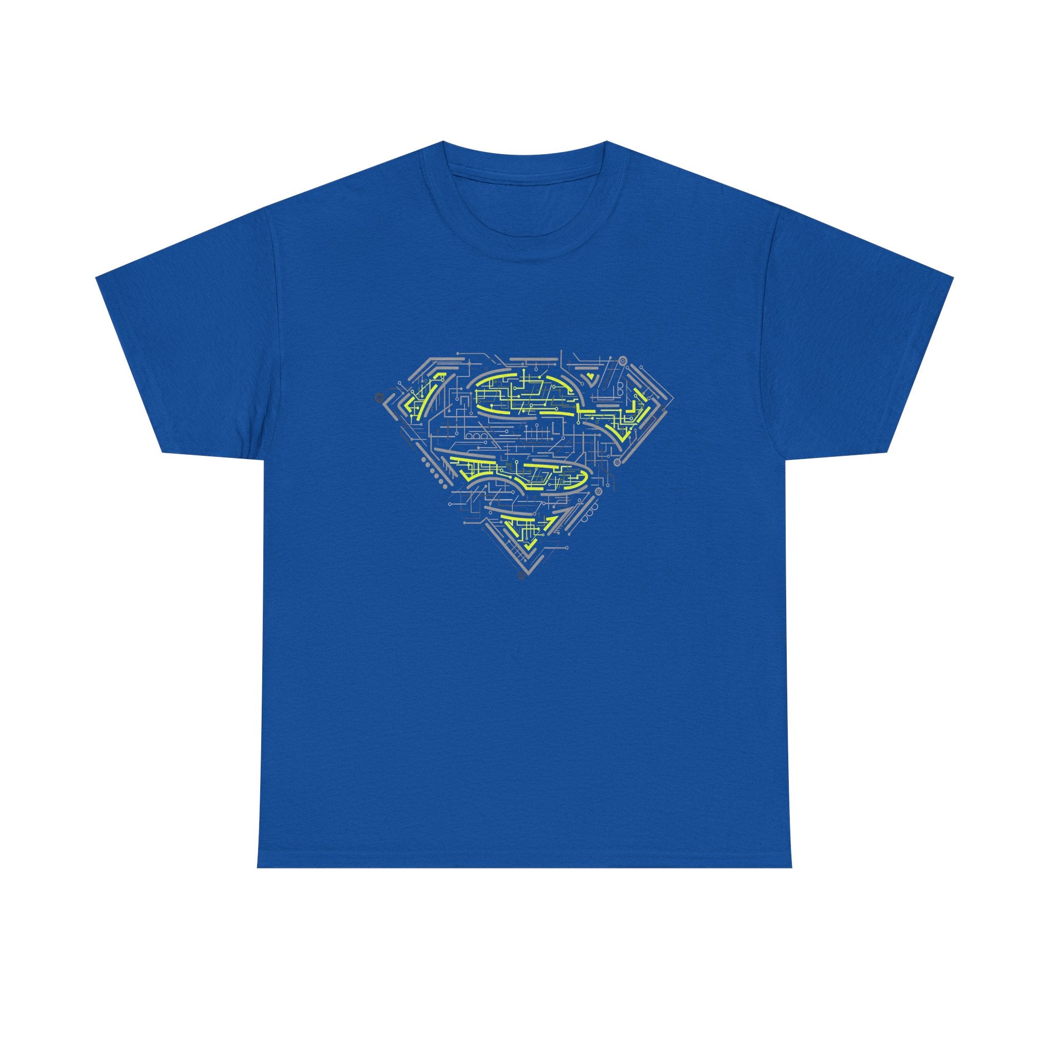 Superman Tech Shield T-Shirt — Futuristic Man of Steel Fanart Logo Tee