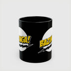 Bazinga! Retro Comic Black Ceramic Mug — 11oz & 15oz