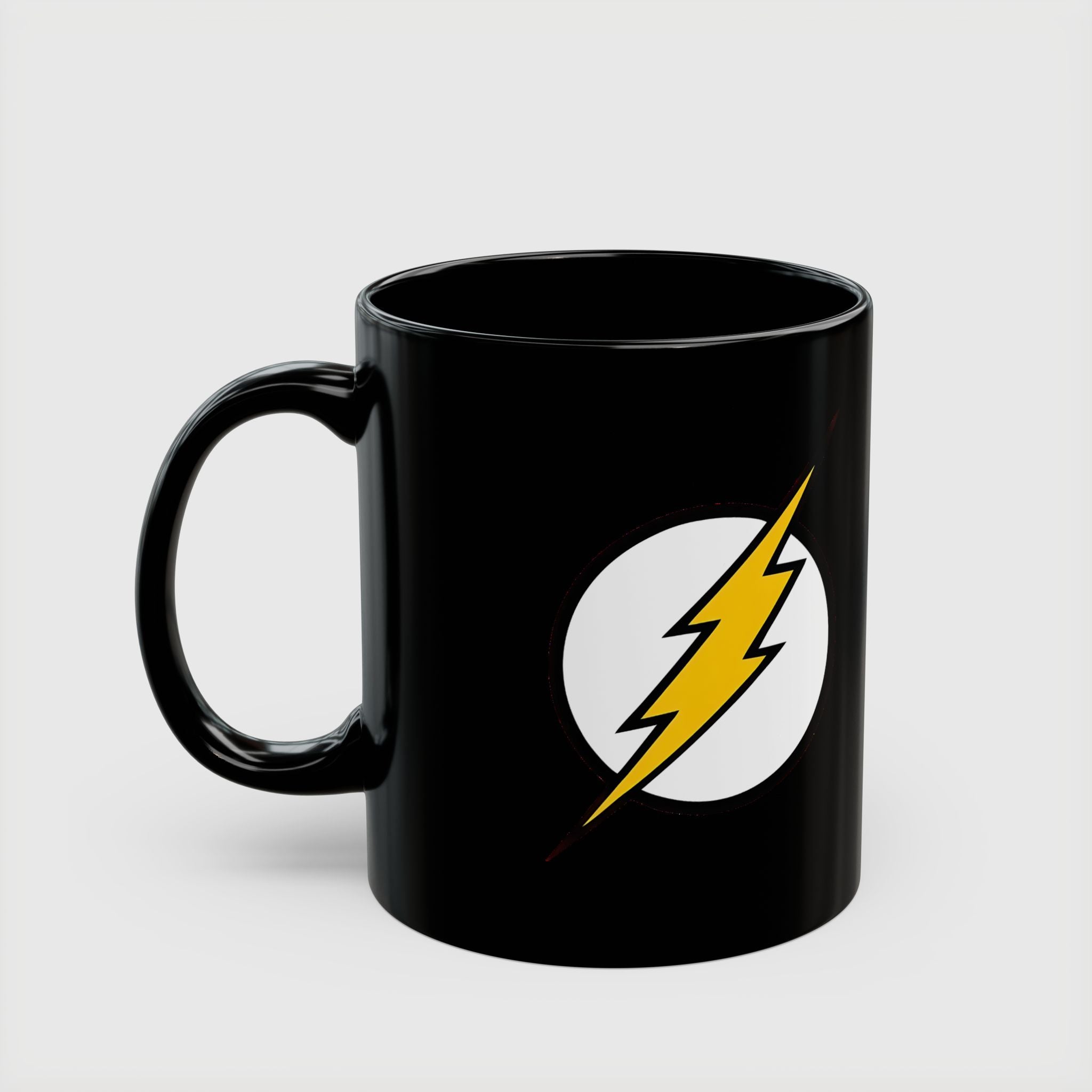 The Flash Lightning Bolt Ceramic Mug - Barry Allen DC Comics Black Coffee Cup 11oz & 15oz
