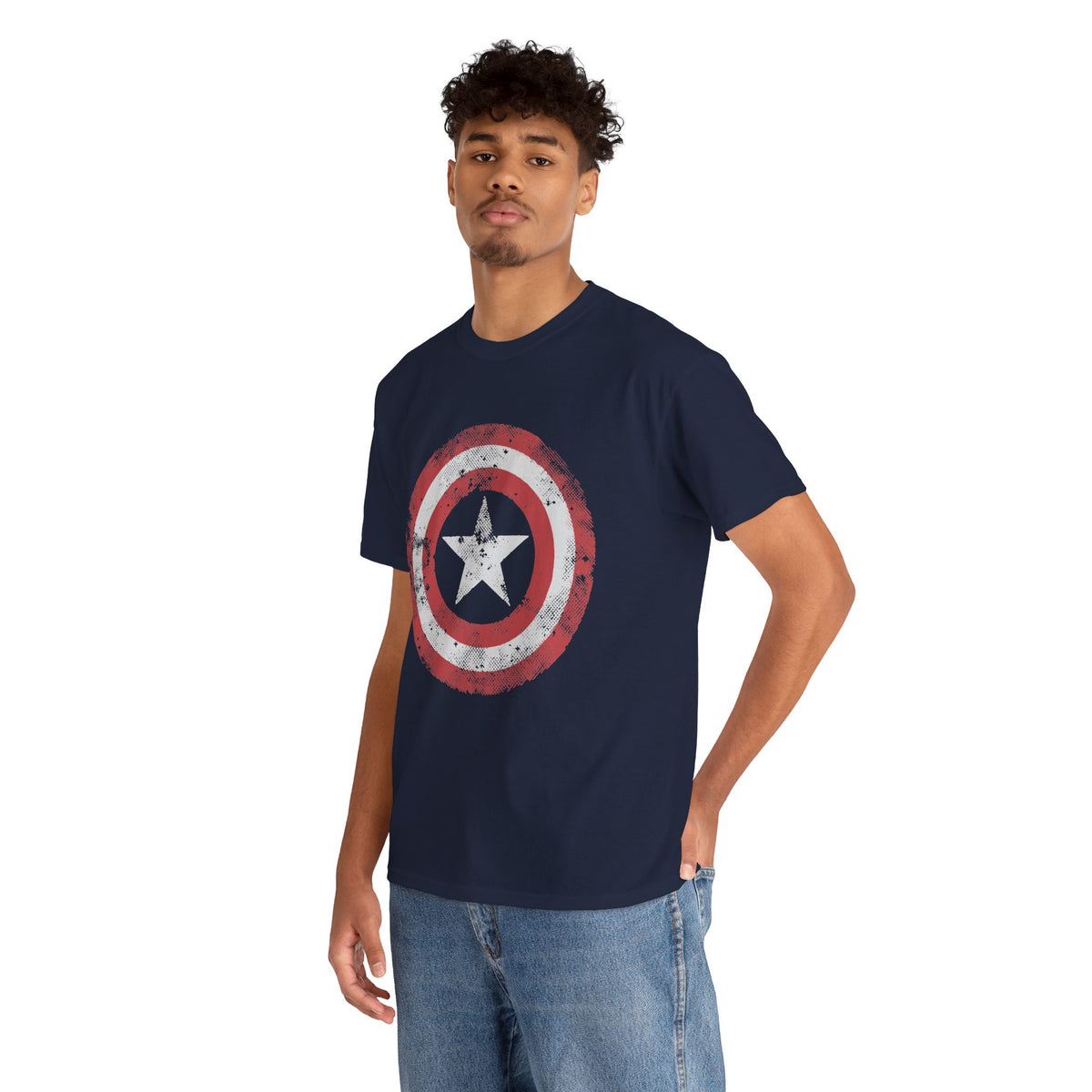 Vintage Captain America Shield Star T-Shirt - Unisex Distressed Avengers Tee