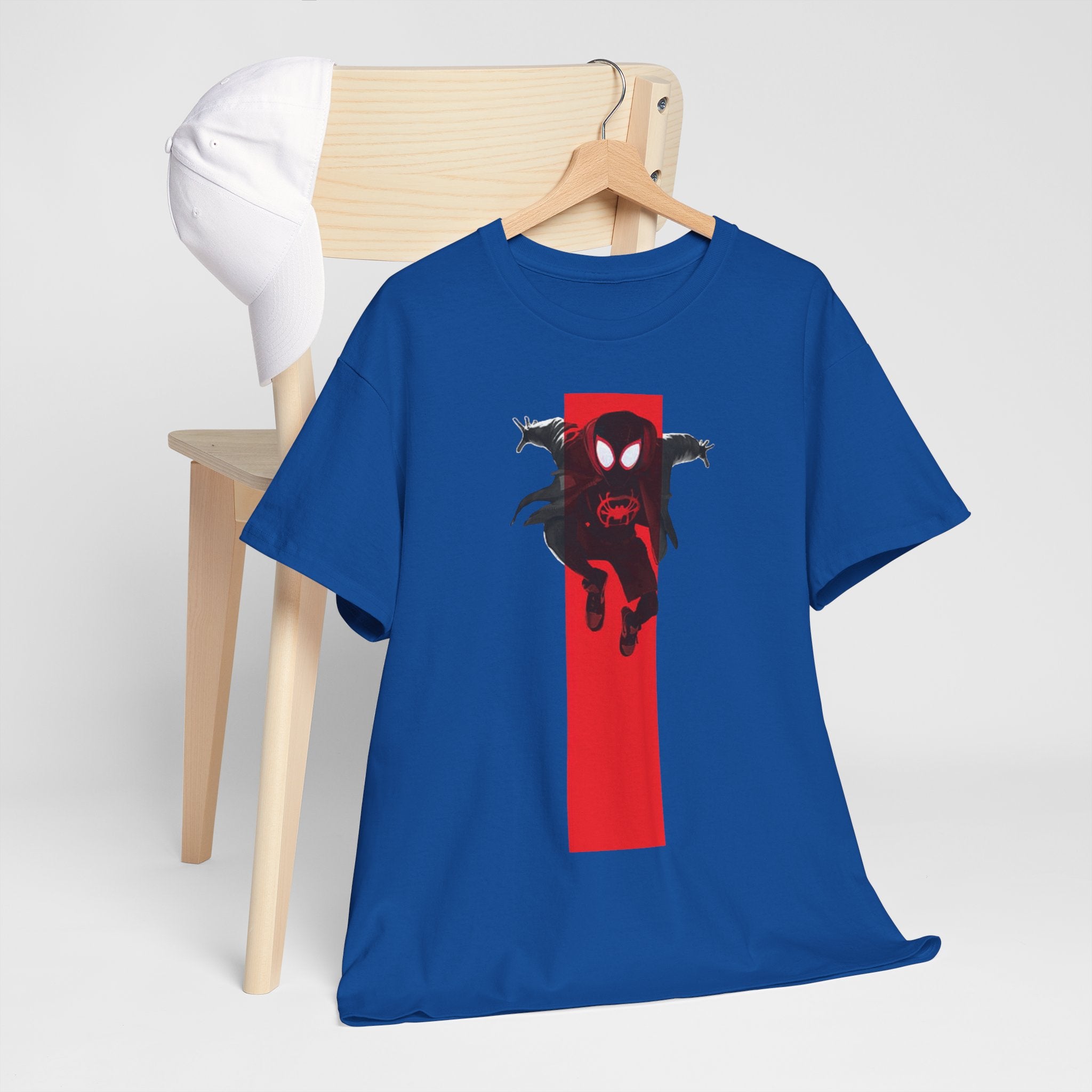 Marvel Miles Morales Spider-Man T-Shirt – Red Vertical Stripe Design | Premium Superhero Tee for Fans