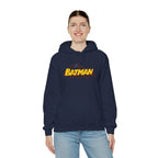 Batman DC Comics Inspired Logo Hoodie — Retro Bold Graphic Batman Sweatshirt