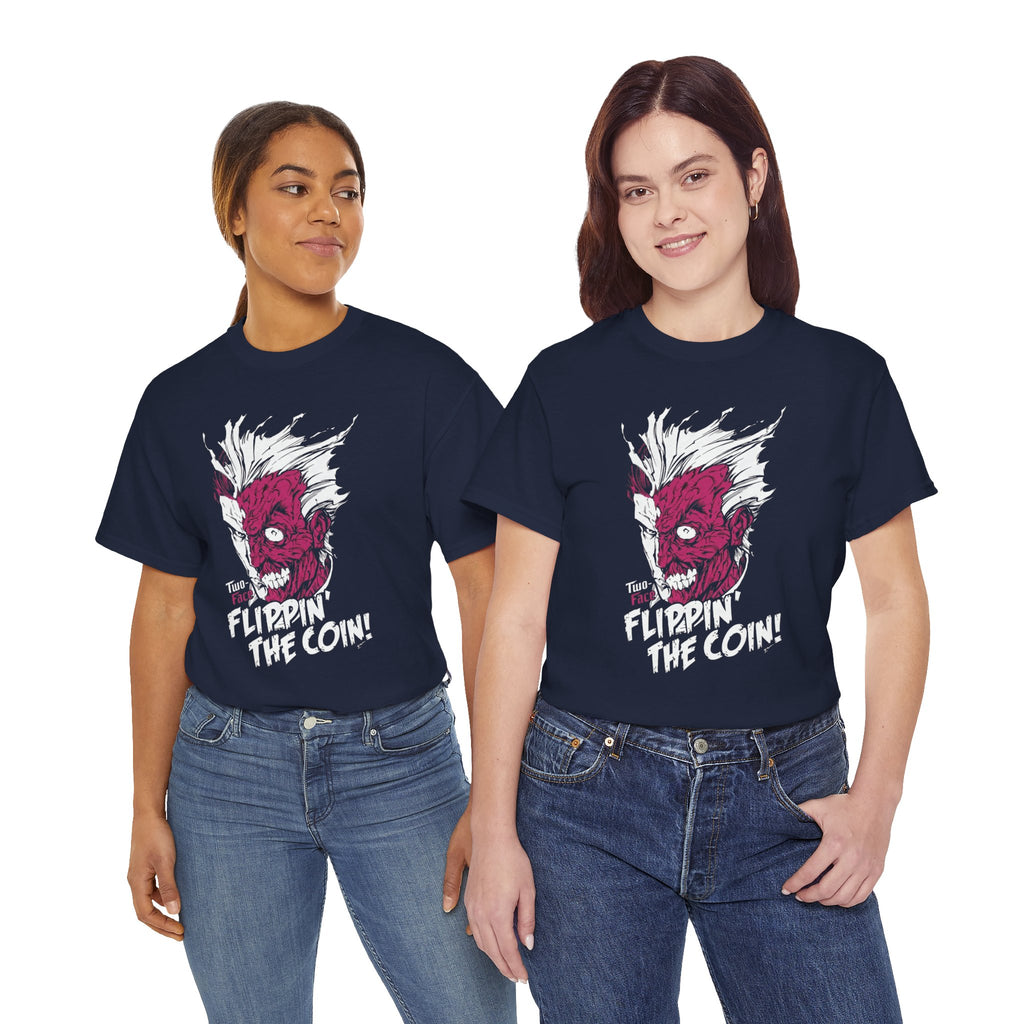 DC Comics Two-Face (Harvey Dent) “Flippin’ The Coin” Tee – Dark Gotham Villain T-Shirt