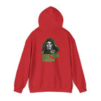 Doctor Doom Avengers Hoodie — Villain Portrait & Back Text Graphic