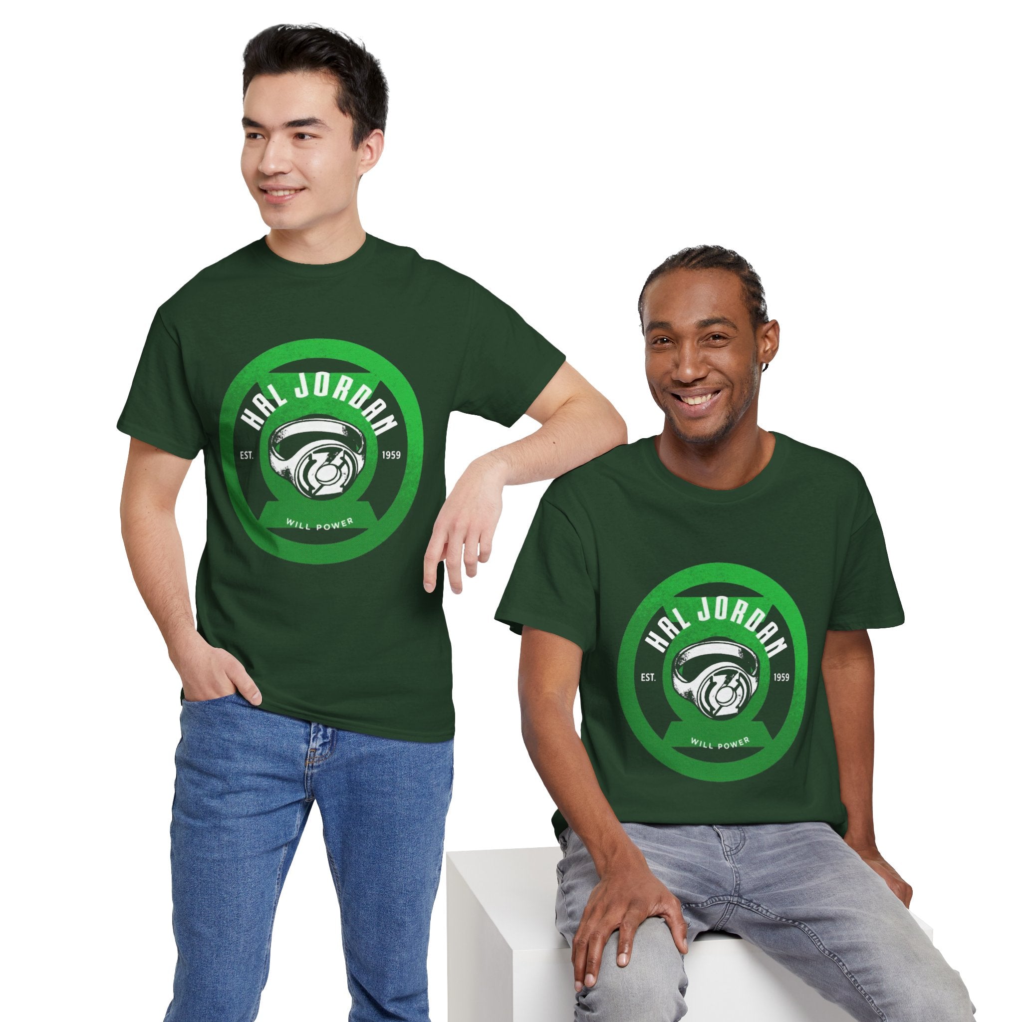 Green Lantern Hal Jordan Retro Logo Basketball T-Shirt