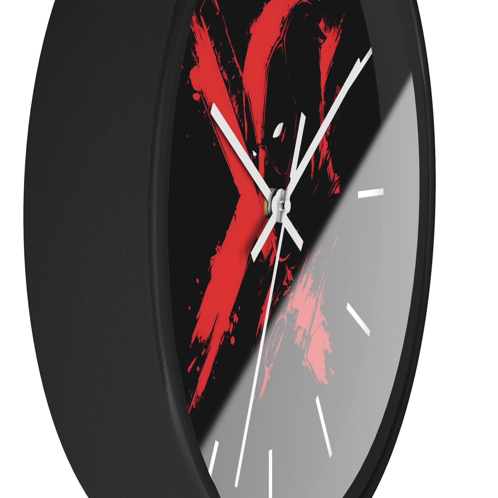 Deadpool Graphic Wall Clock — Black & Red Marvel Superhero Decor