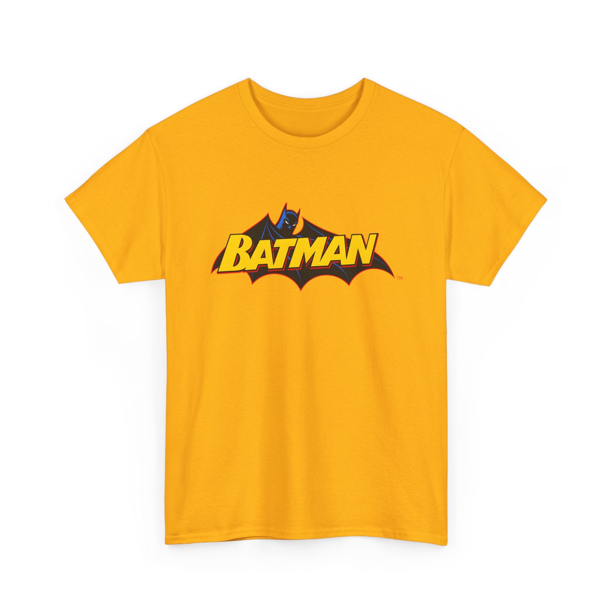 Batman  DC Comics inspired Logo T‑Shirt — Retro Yellow & Red Batman Emblem Tee