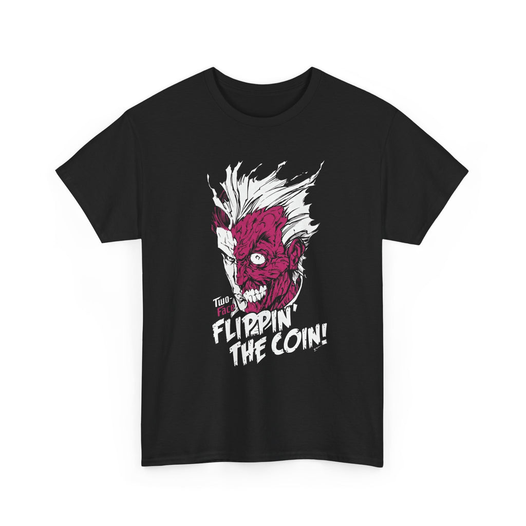 DC Comics Two-Face (Harvey Dent) “Flippin’ The Coin” Tee – Dark Gotham Villain T-Shirt
