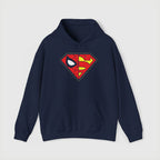 Spider-Man x Superman Logo Hoodie — Superhero Mashup Pullover