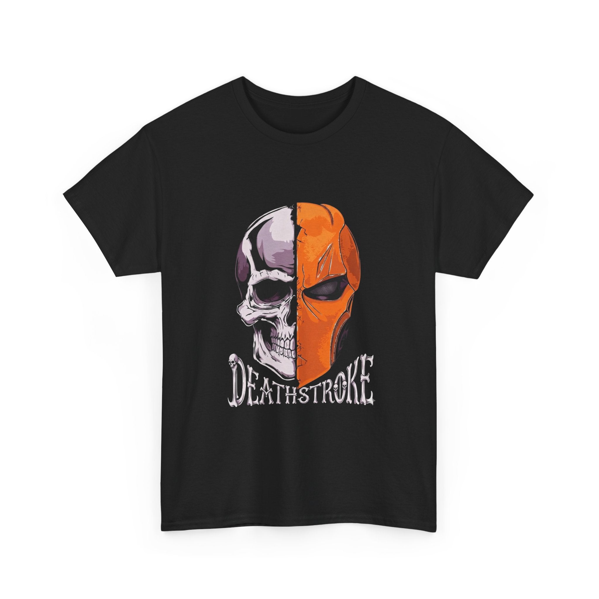 DC Deathstroke Skull Graphic T-Shirt — Slade Wilson Half-Mask Tee