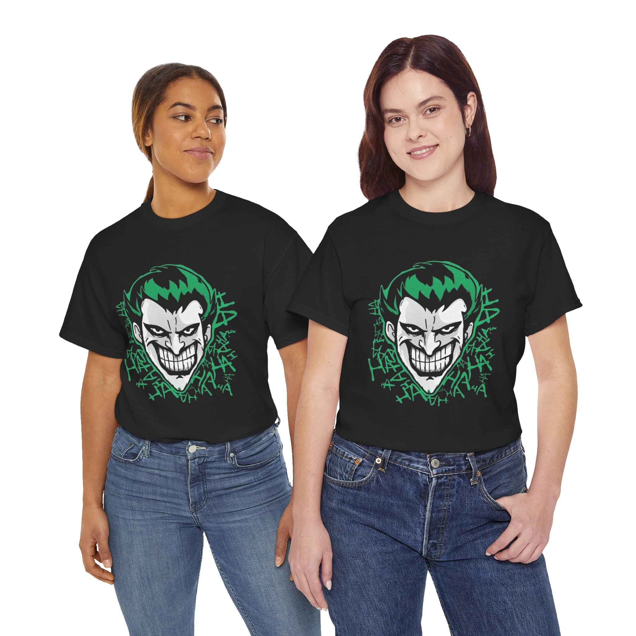 Joker Smile Graphic T-Shirt – Dark Villain Green Grin Unisex Tee