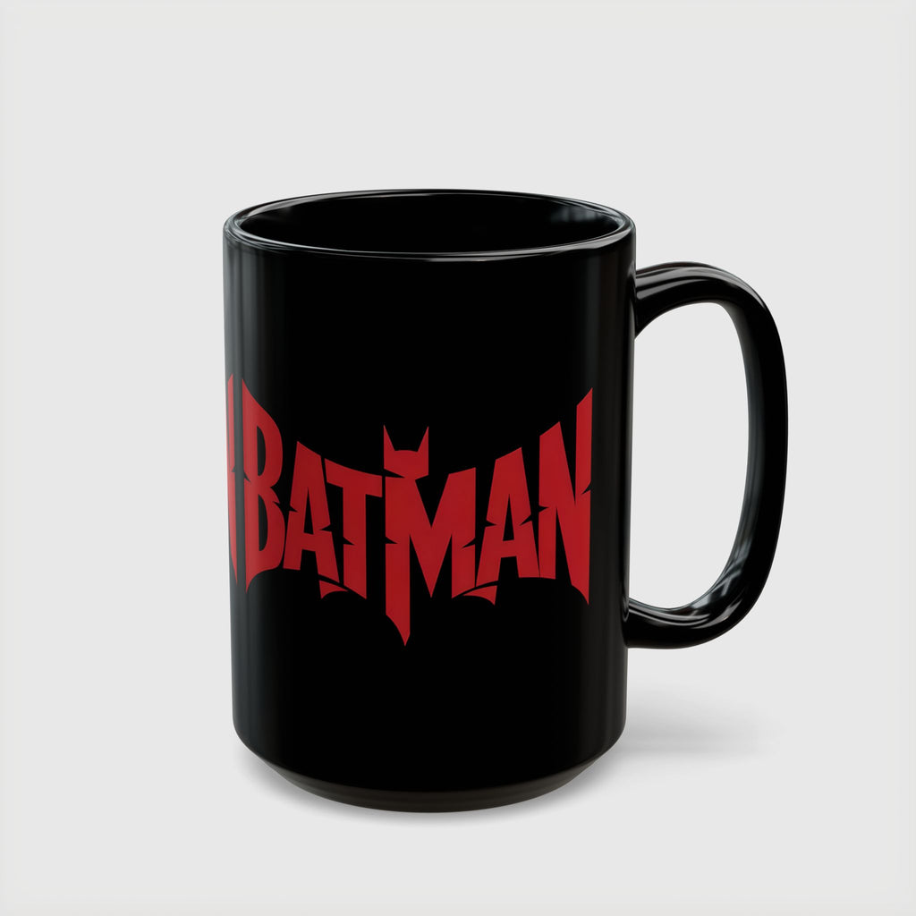 Batman Movie 2022 Red Logo Black Mug — 11oz & 15oz Ceramic Coffee Cup