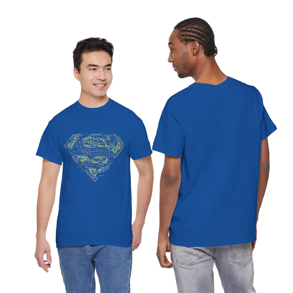 Superman Tech Shield T-Shirt — Futuristic Man of Steel Fanart Logo Tee