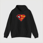 Spider-Man x Superman Logo Hoodie — Superhero Mashup Pullover