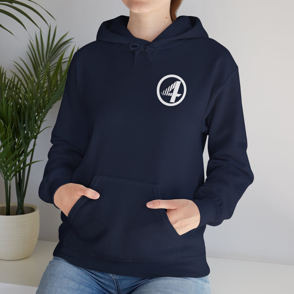 Fantastic Four Retro Logo Hoodie — Minimalist Vintage Comic Pullover