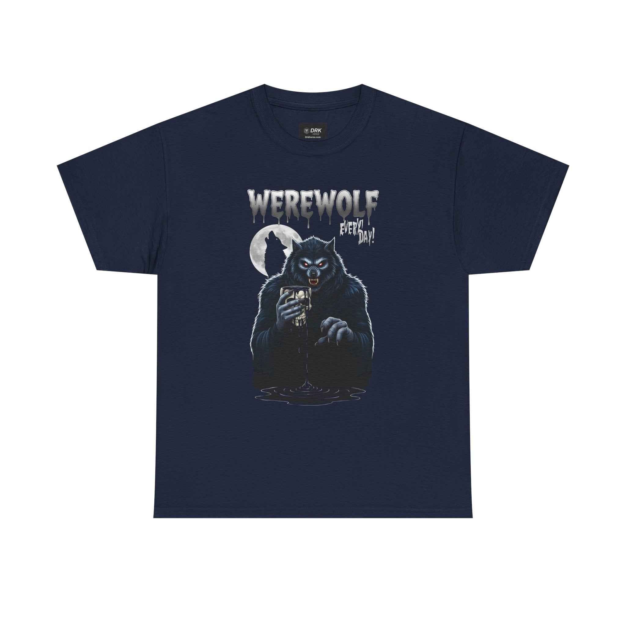 Howling Werewolf Heavy Cotton Tee: Spooky Halloween Costume Top