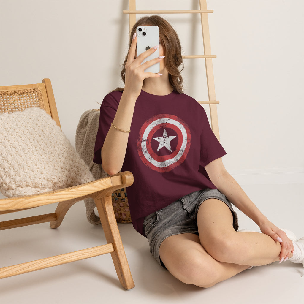Vintage Captain America Shield Star T-Shirt - Unisex Distressed Avengers Tee
