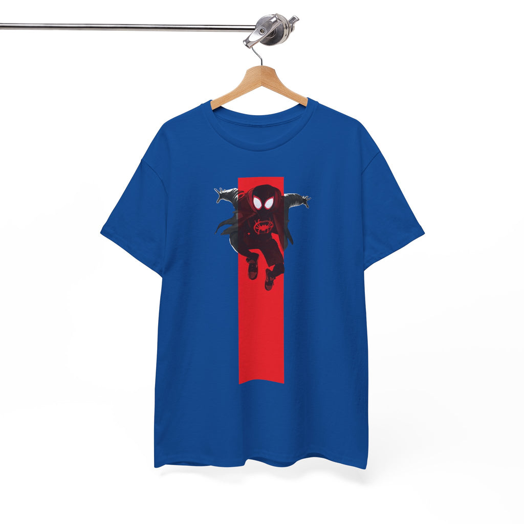 Marvel Miles Morales Spider-Man T-Shirt – Red Vertical Stripe Design | Premium Superhero Tee for Fans