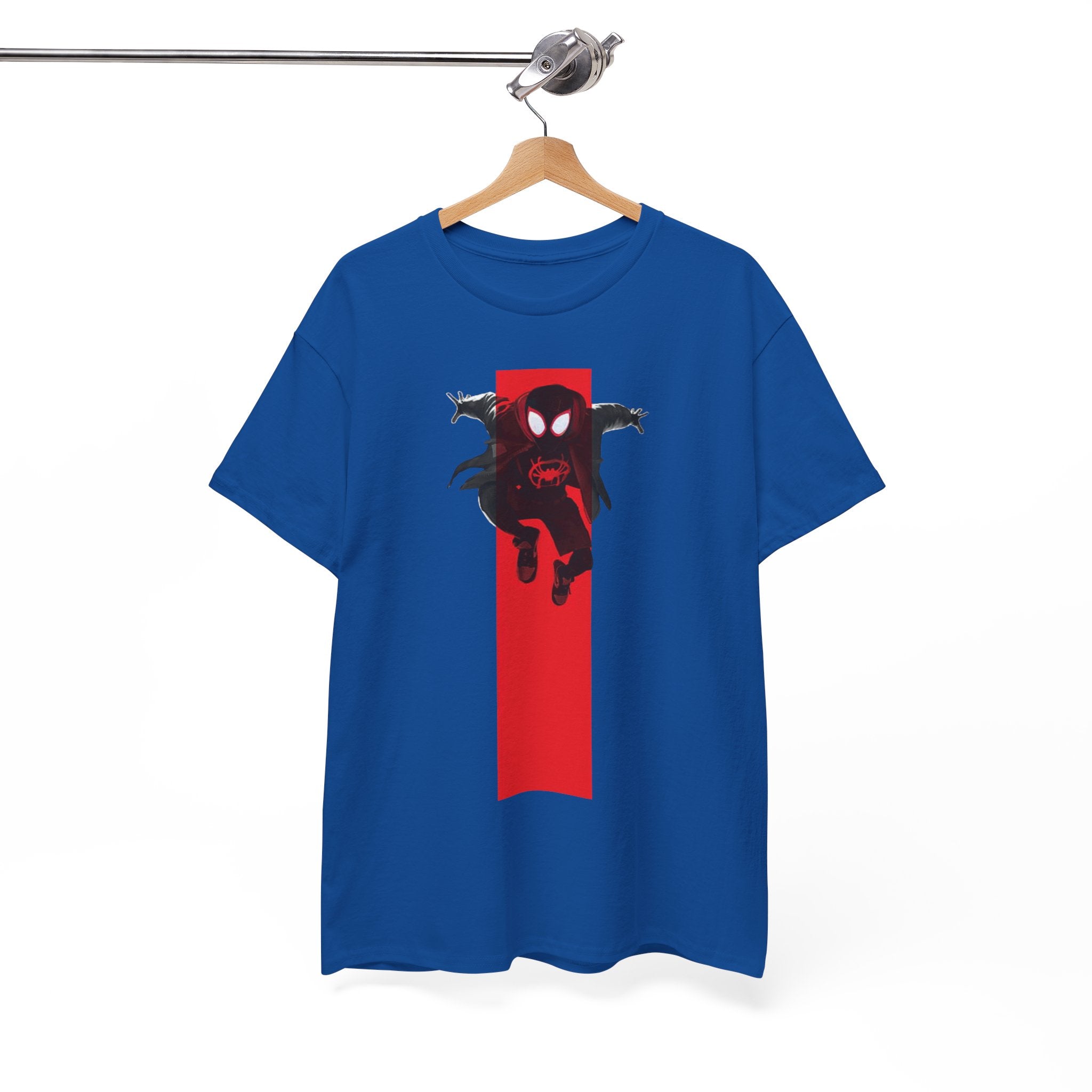 Marvel Miles Morales Spider-Man T-Shirt – Red Vertical Stripe Design | Premium Superhero Tee for Fans