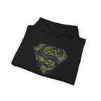 Superman Tech Shield Hoodie — Futuristic Man of Steel Fanart Logo Pullover