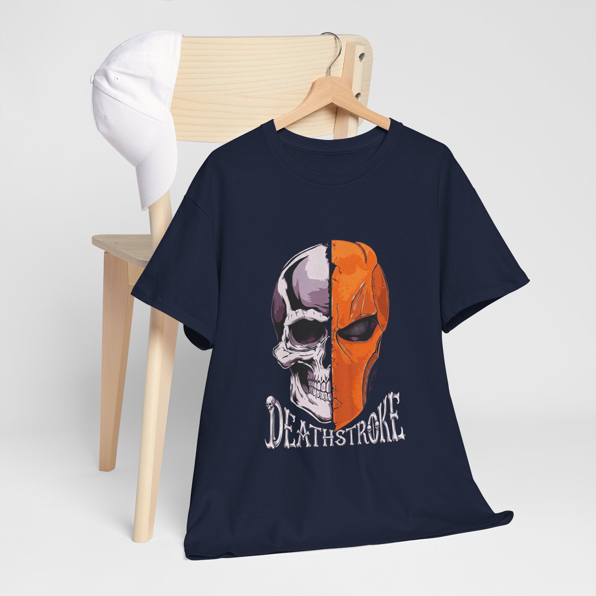 DC Deathstroke Skull Graphic T-Shirt — Slade Wilson Half-Mask Tee