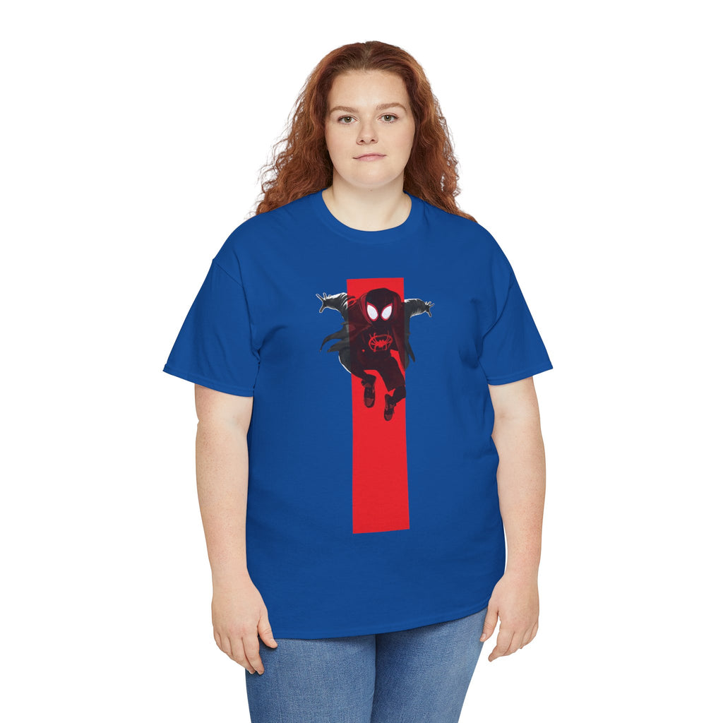 Marvel Miles Morales Spider-Man T-Shirt – Red Vertical Stripe Design | Premium Superhero Tee for Fans