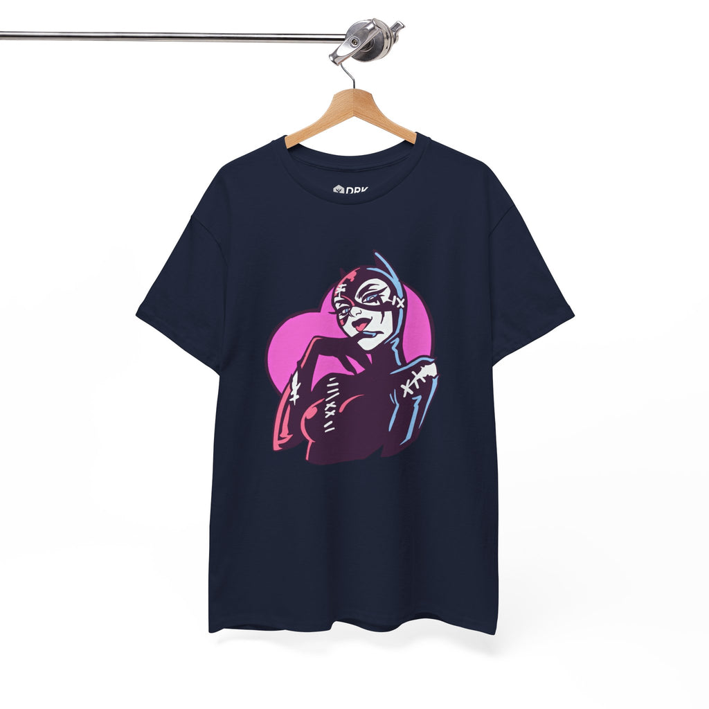 Catwoman Neon Heart Retro Comic T-Shirt — Catwoman Anti-Hero Tee