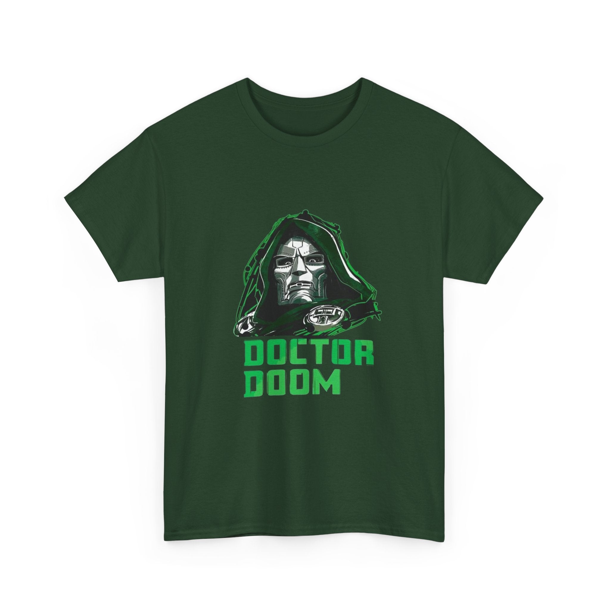 Doctor Doom Retro Green Villain Portrait T-Shirt — Avengers Graphic Tee