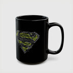 DC Superman Cyborg Logo Coffee Mug — Neon Tech Superman Shield Coffee Cup (11oz/15oz)