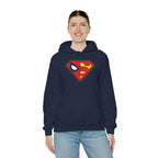 Spider-Man x Superman Logo Hoodie — Superhero Mashup Pullover