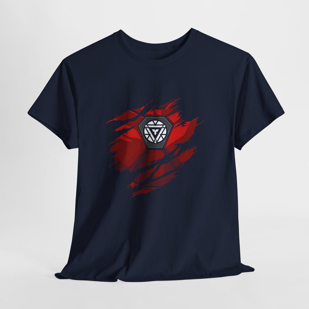 Iron Man Reactor Ripped Chest Graphic Tee — Toni Stark 2026 Tee