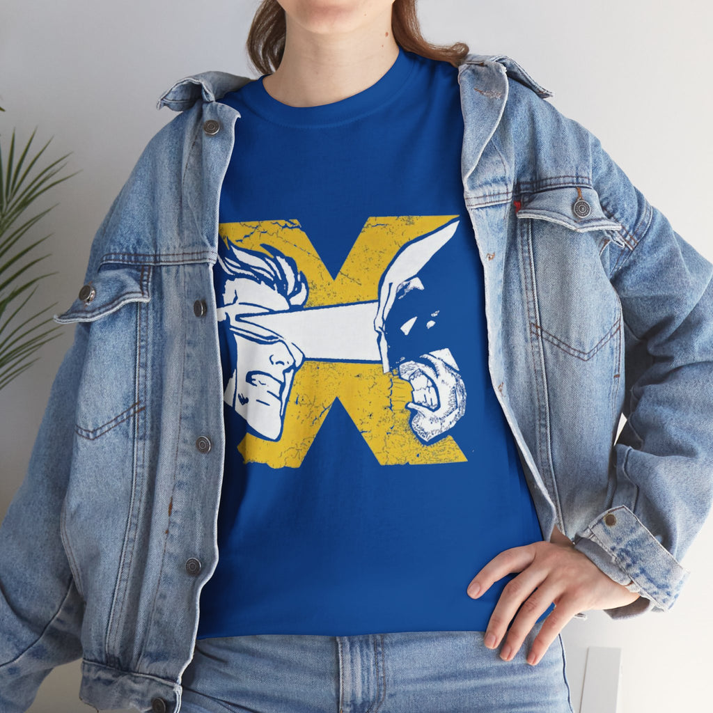 Wolverine vs Cyclops Vintage Graphic Tee — X‑Men Fan Shirt