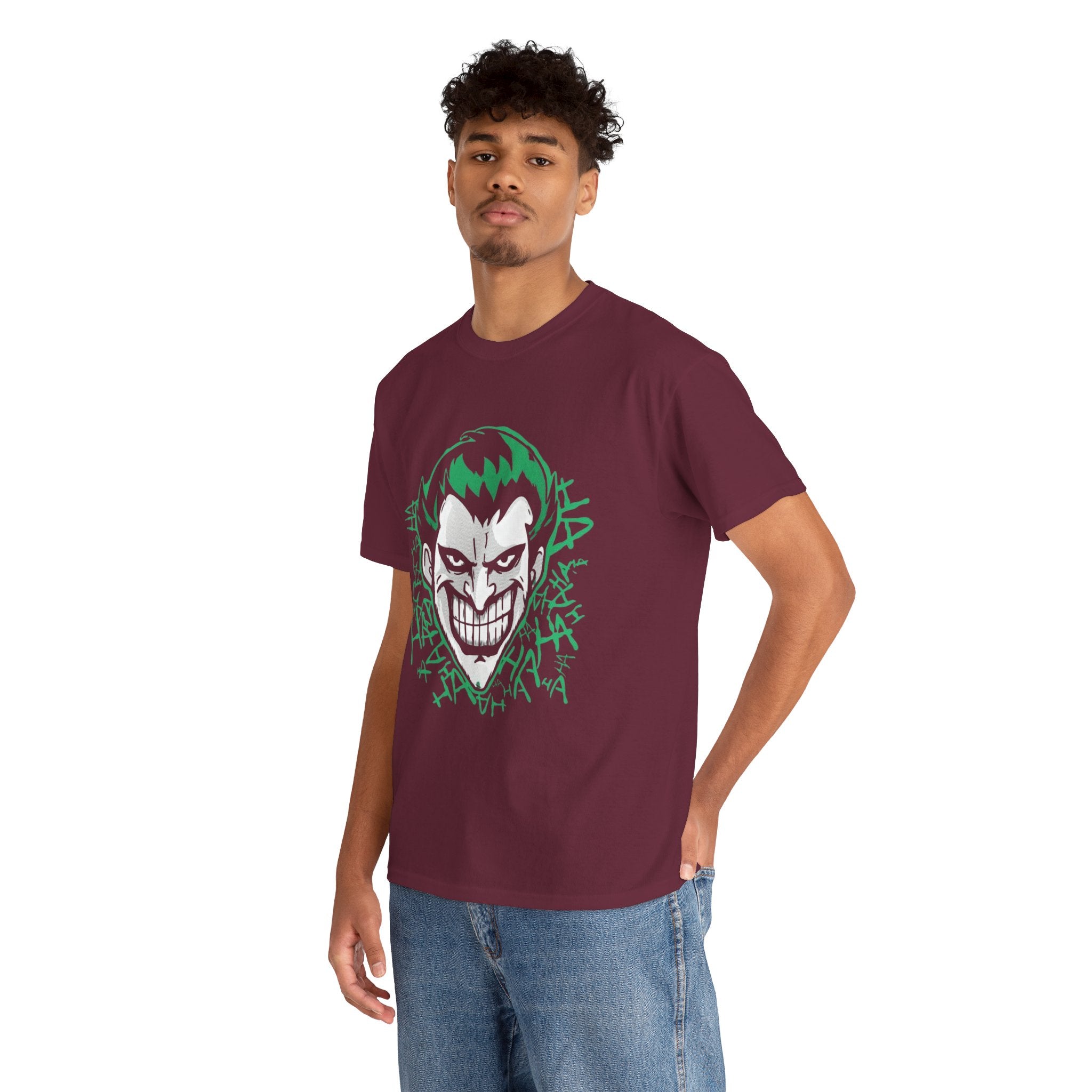 Joker Smile Graphic T-Shirt – Dark Villain Green Grin Unisex Tee