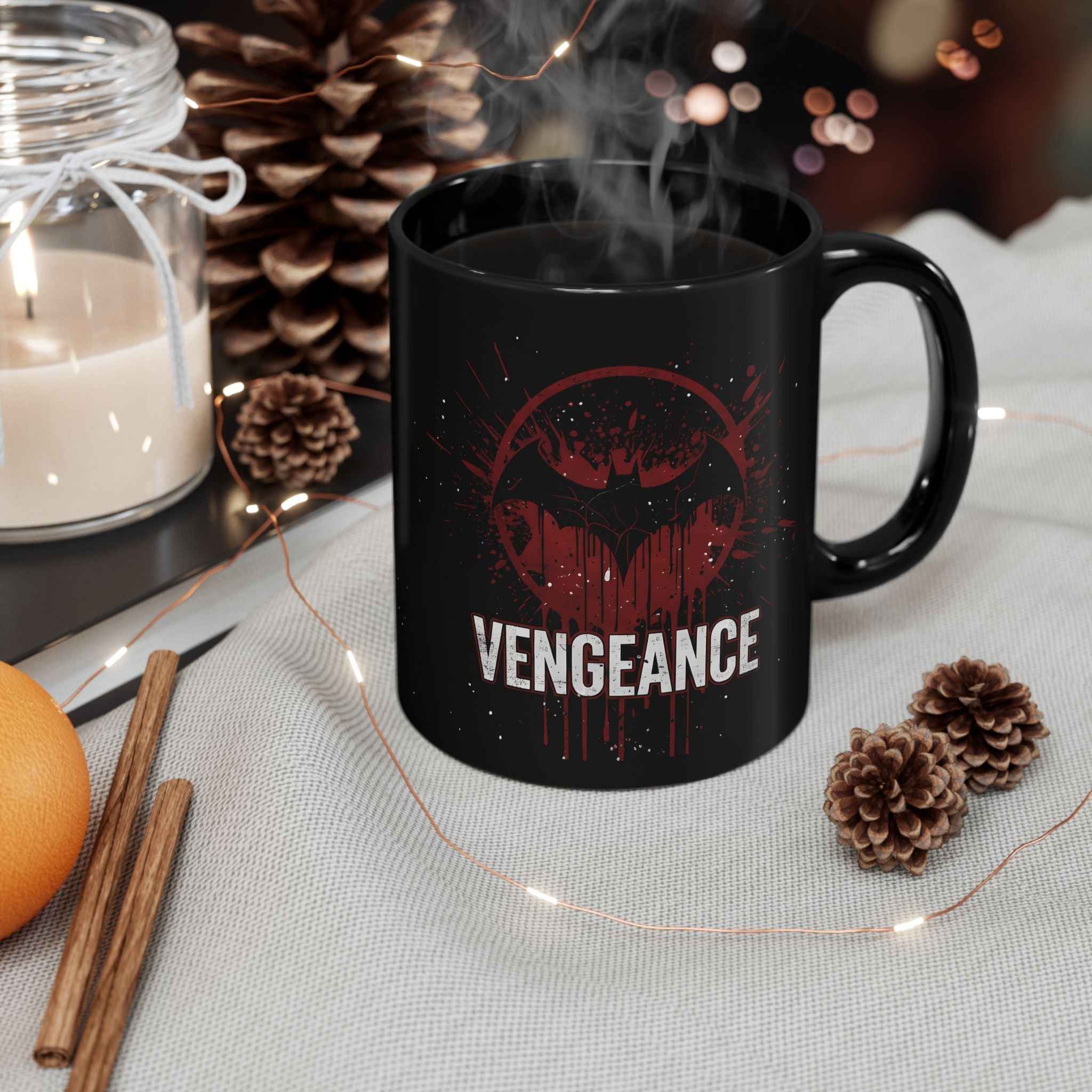 Batman Vengeance Blood Splatter Black Ceramic Mug