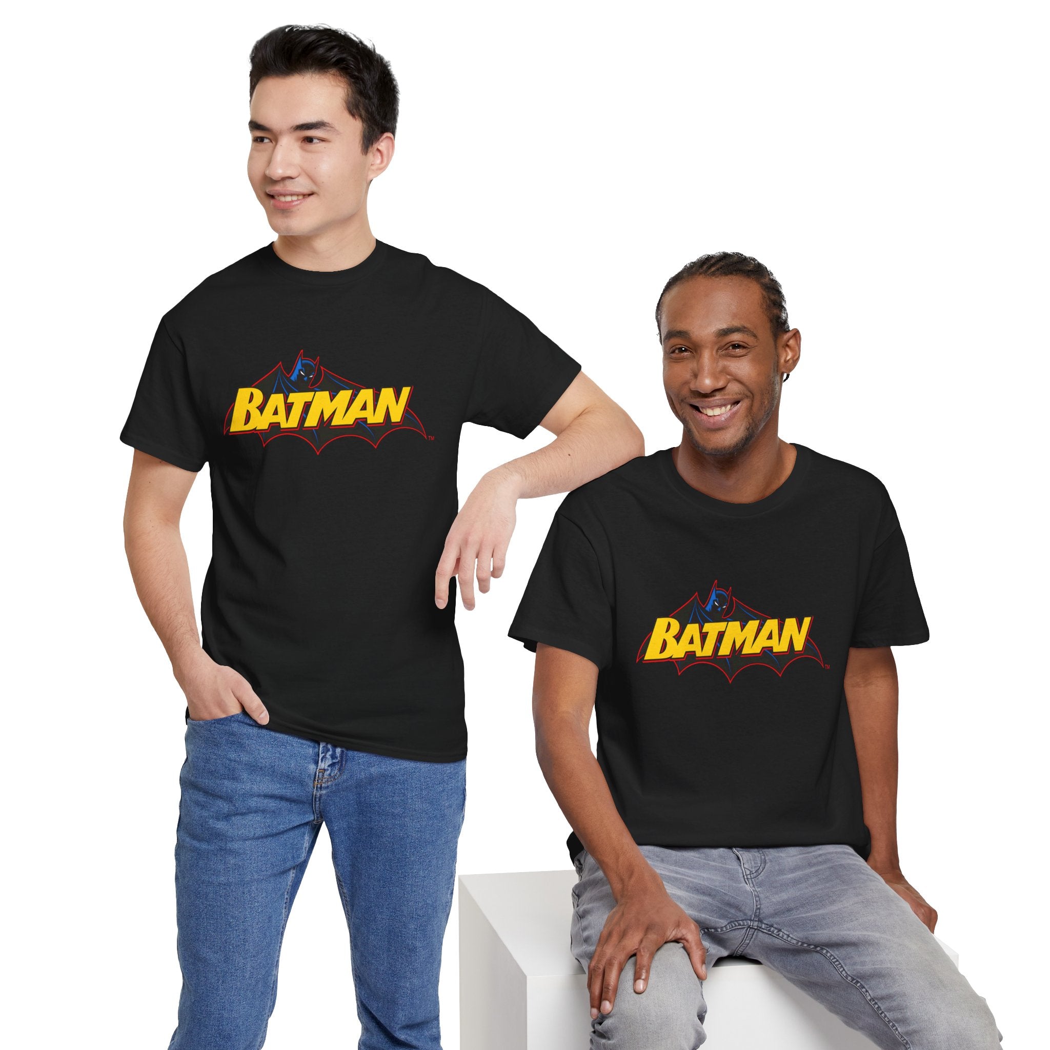 Batman  DC Comics inspired Logo T‑Shirt — Retro Yellow & Red Batman Emblem Tee
