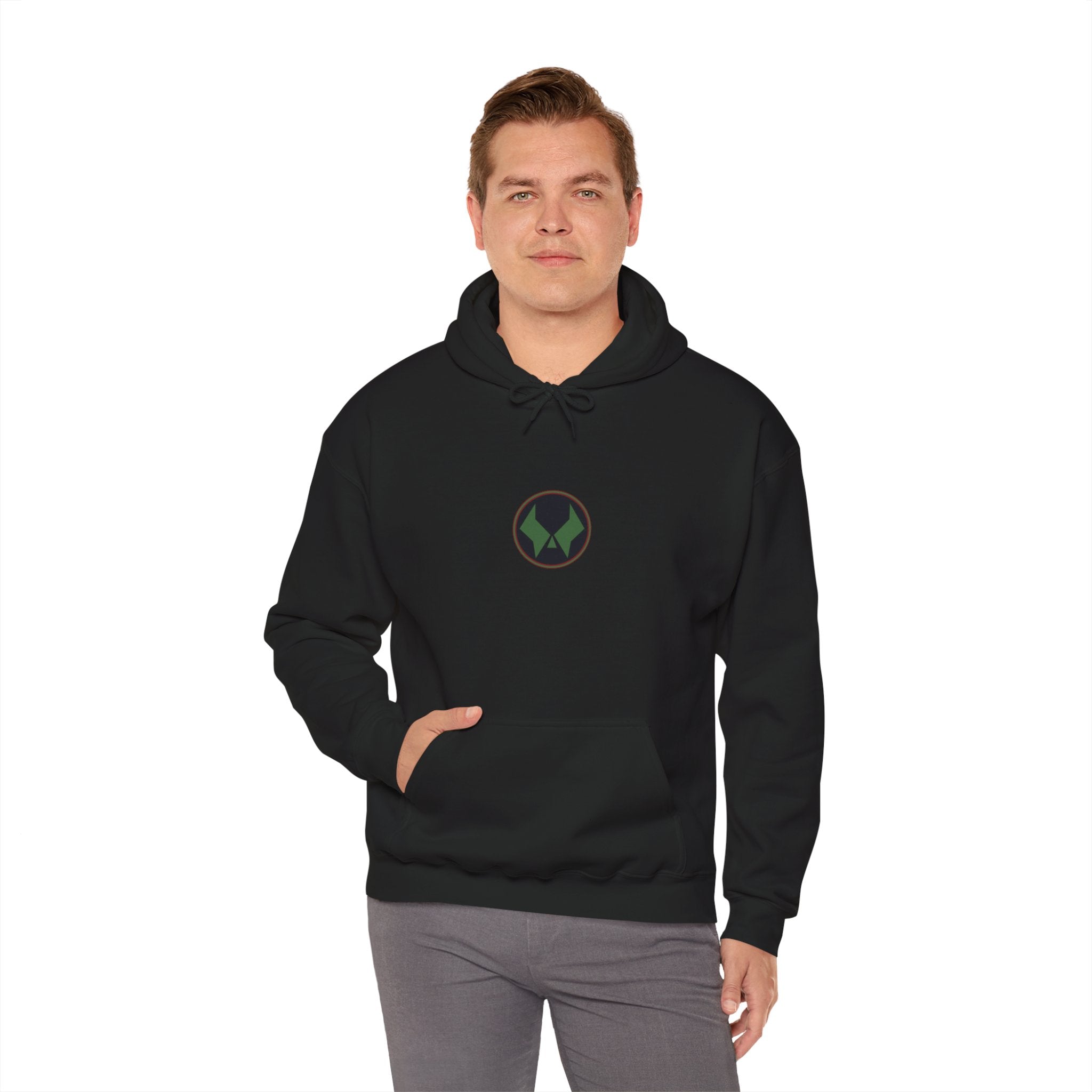 Doctor Doom Avengers Hoodie — Villain Portrait & Back Text Graphic