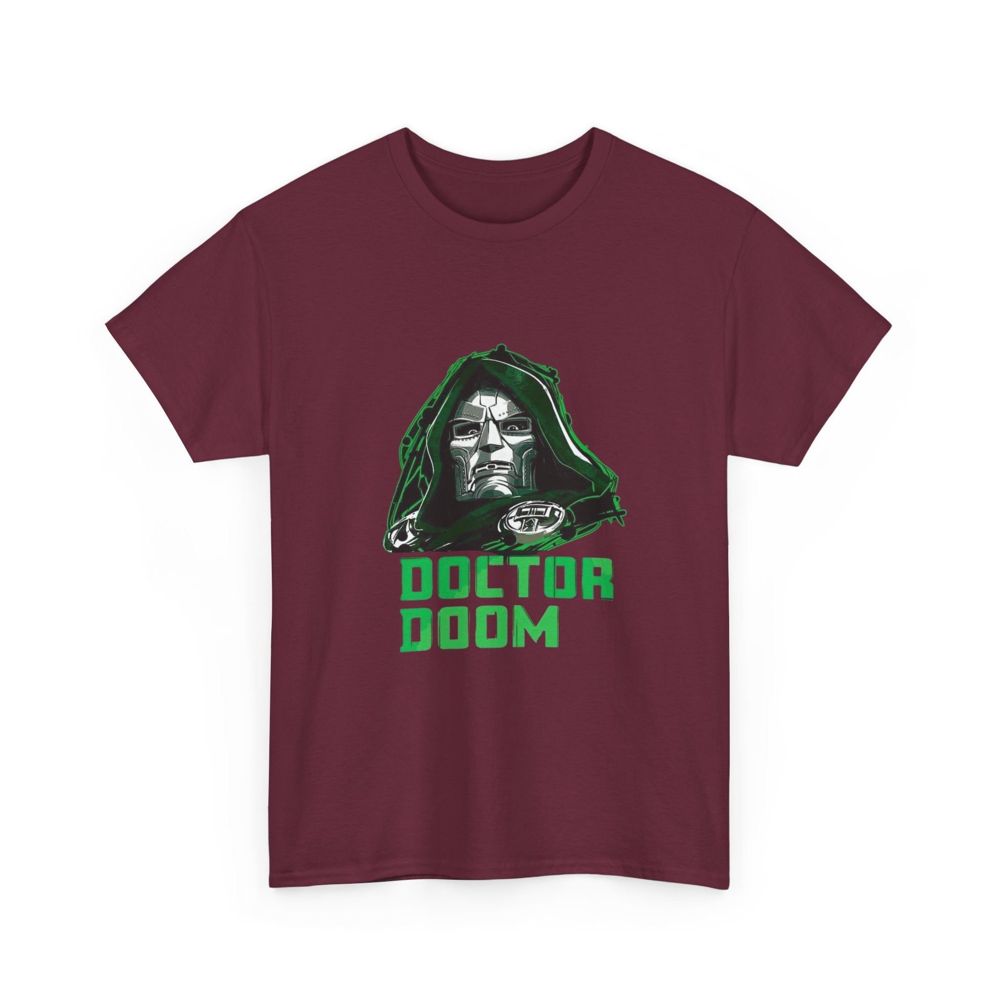 Doctor Doom Retro Green Villain Portrait T-Shirt — Avengers Graphic Tee