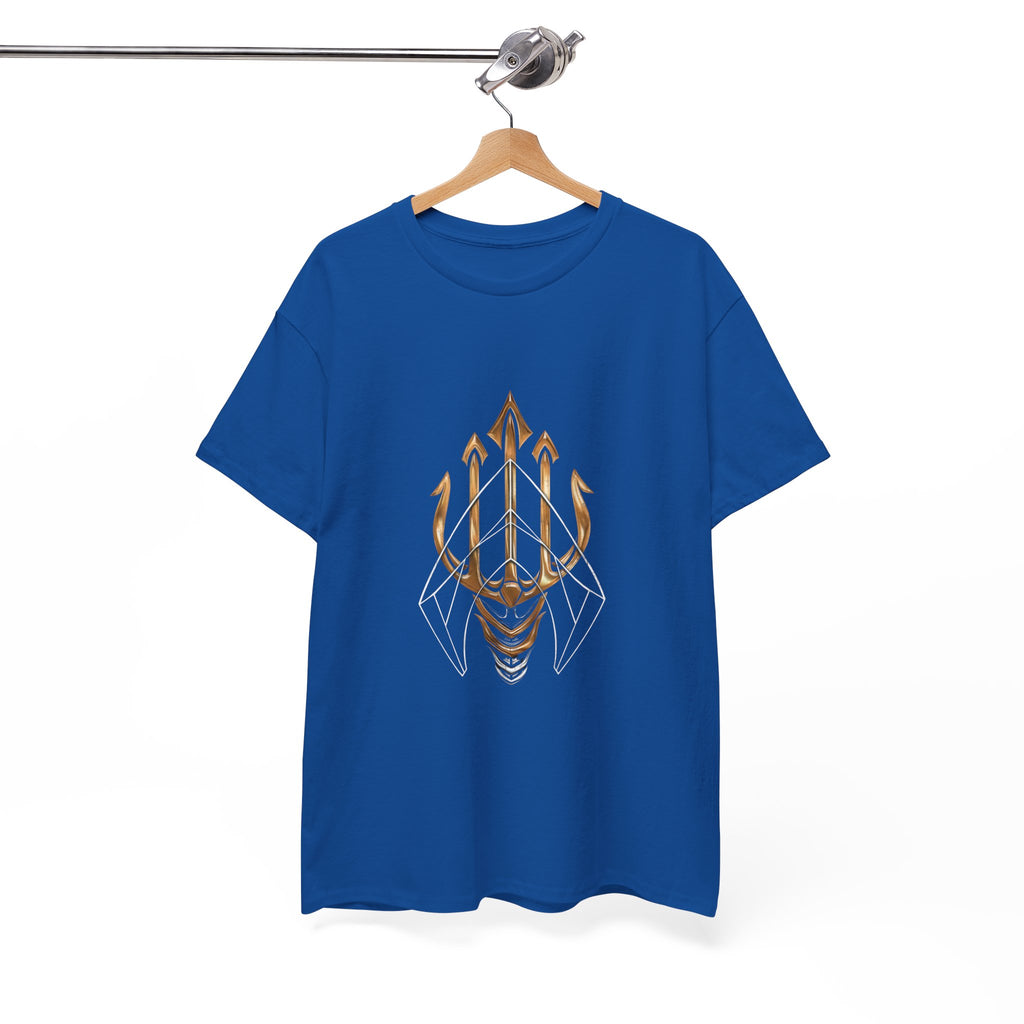 Gold Aquaman Trident Graphic Tee – Jason Momoa Aquaman Logo T-Shirt