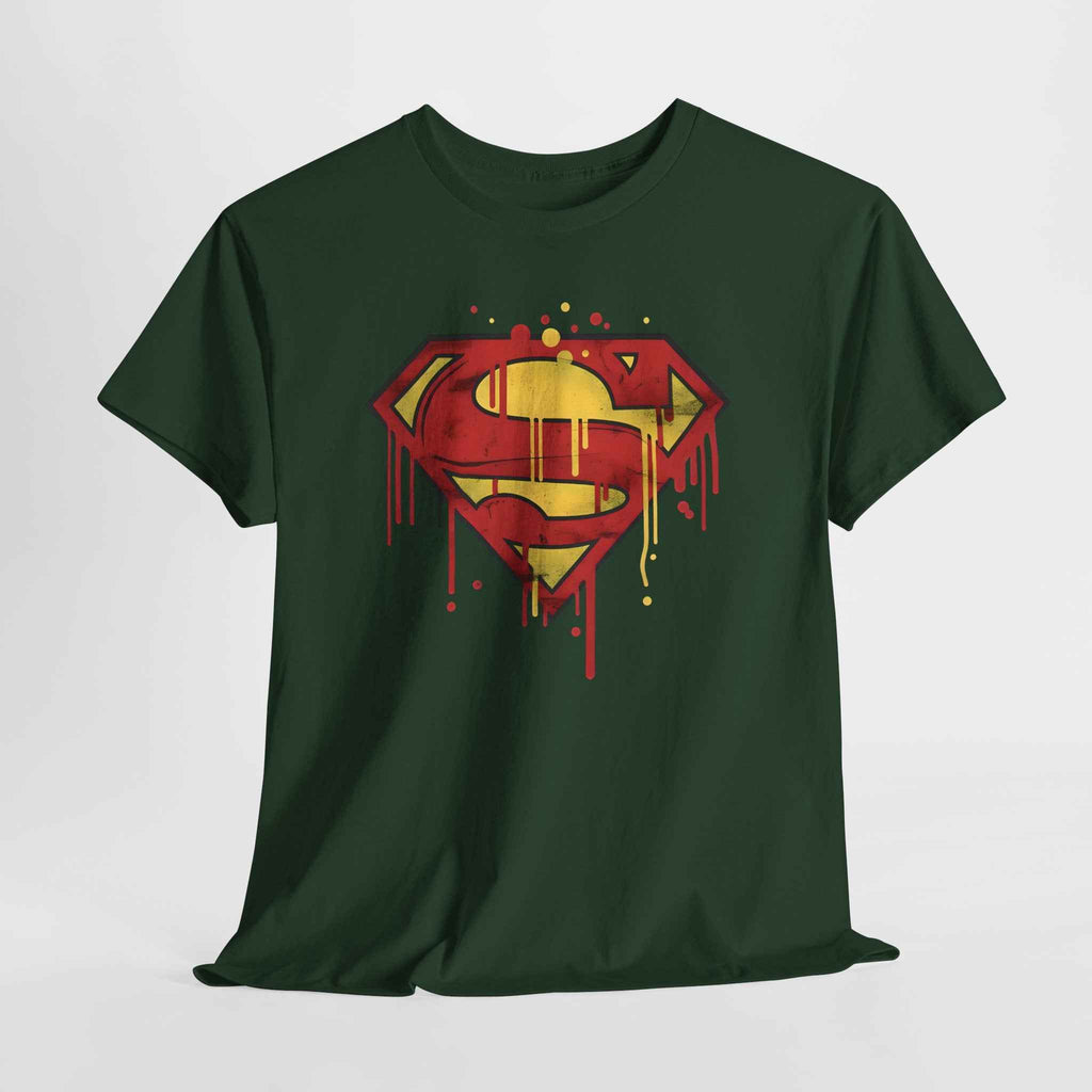 Superman Graffiti Dripping S Shield Black Unisex T-Shirt