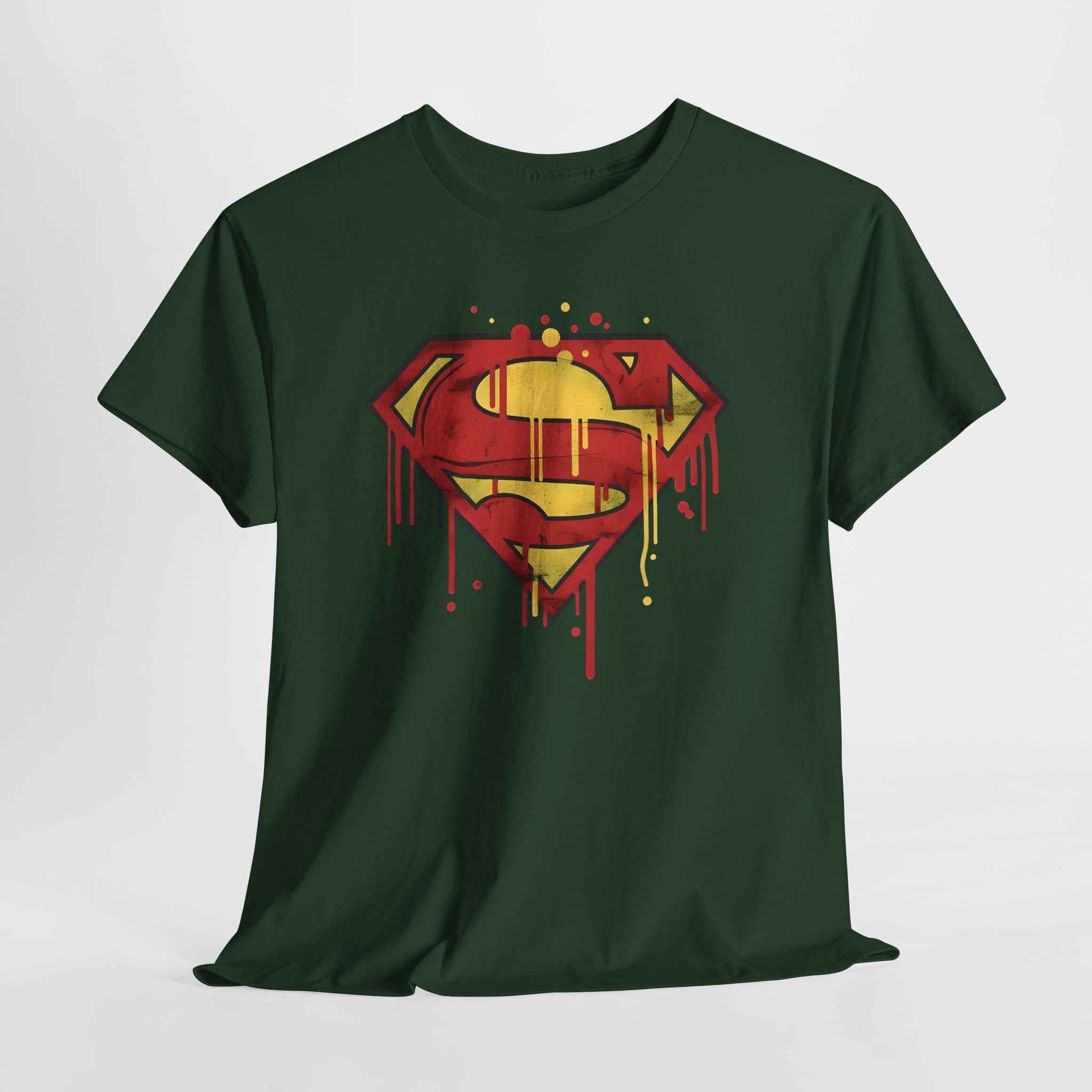 Superman Graffiti Dripping S Shield Black Unisex T-Shirt