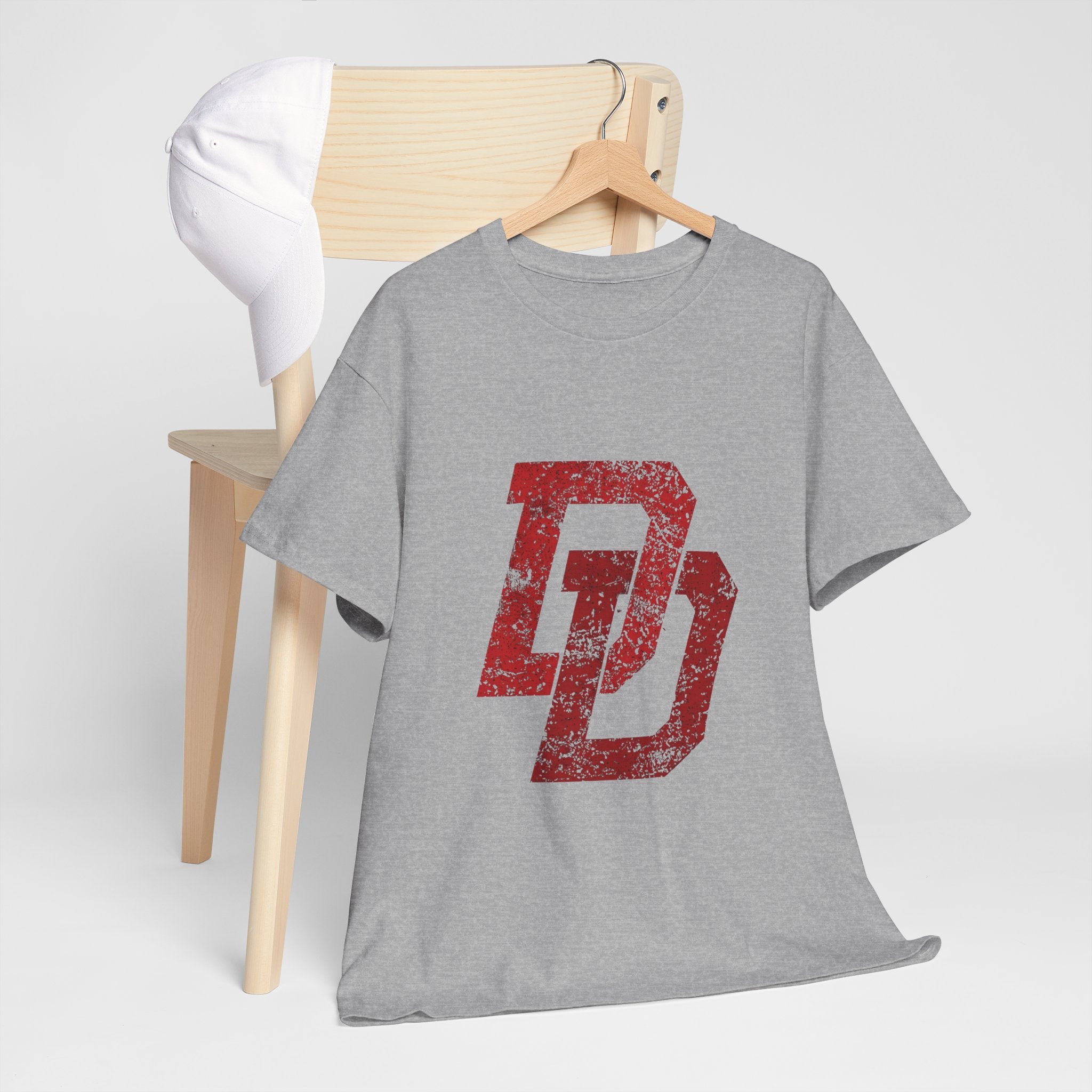 Marvel Daredevil movie Logo T‑Shirt — Distressed DD Superhero  unisex Tee