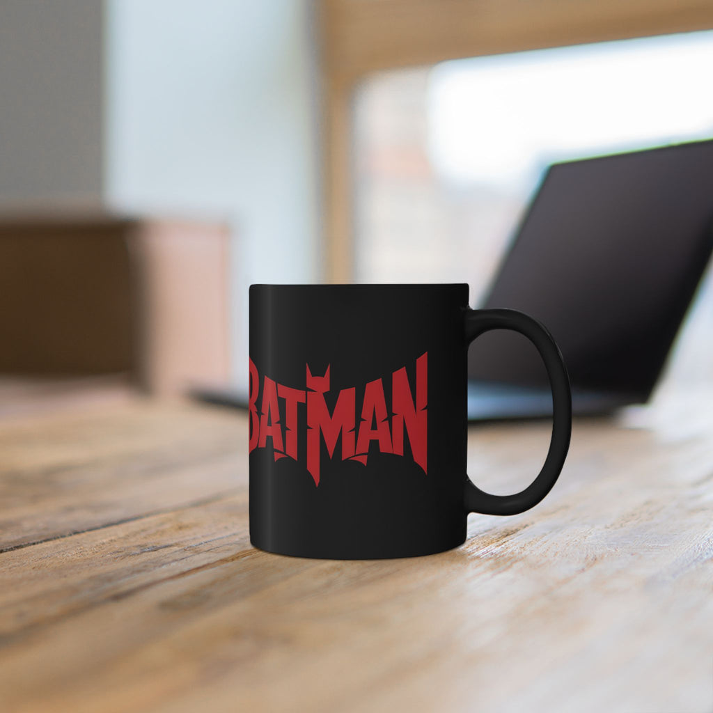 Batman Movie 2022 Red Logo Black Mug — 11oz & 15oz Ceramic Coffee Cup