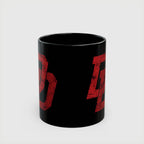 Daredevil Red Logo Black Coffee Mug — Marvel DD Logo (11oz & 15oz)
