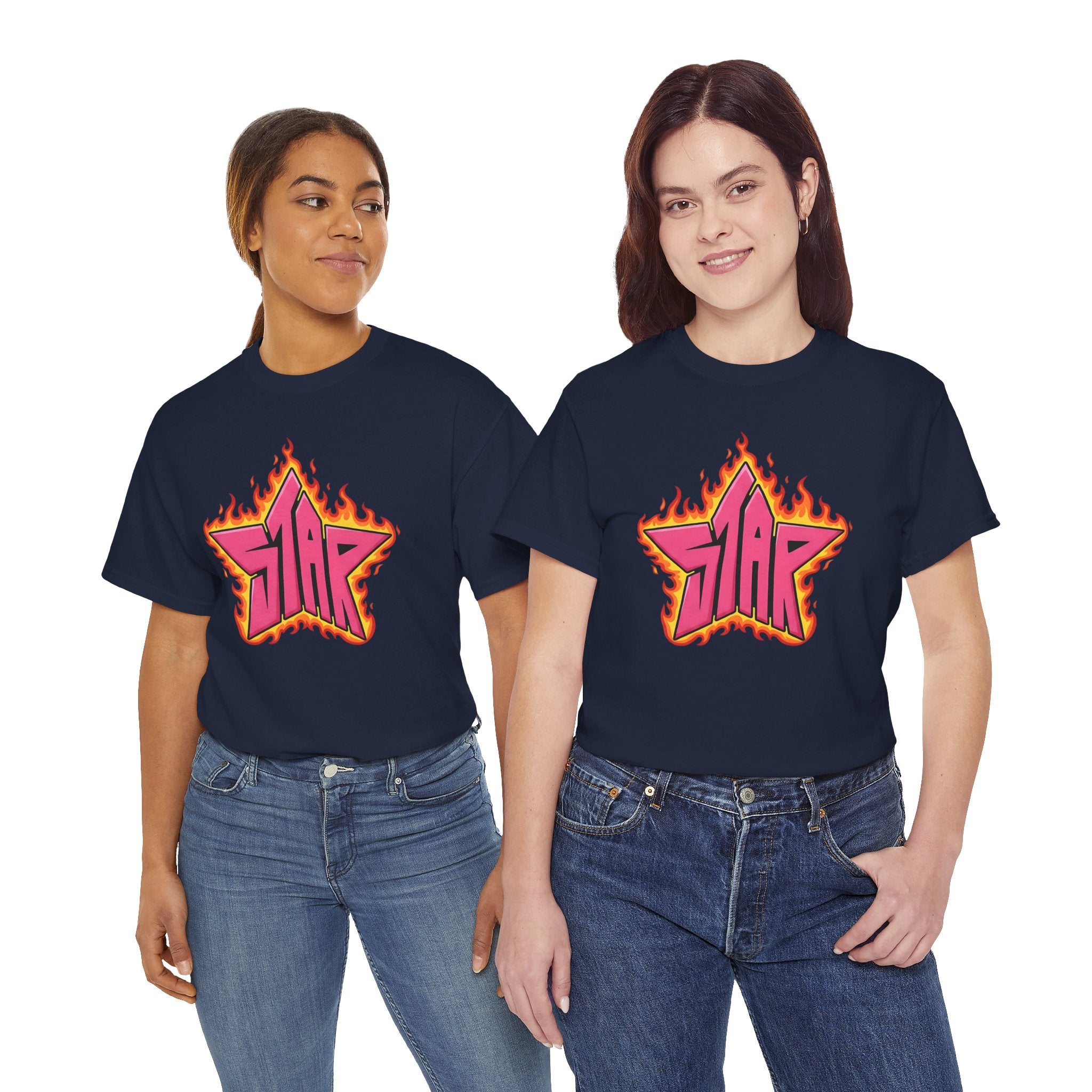 DC Teen titian Starfire Flaming Star Tee - Starfire graphical fanart T-shirt