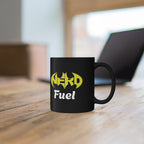 Nerd Fuel Black Morning Coffee Mug — Nerd Batman Logo 11oz/15oz