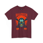 Spooky Halloween Skull & Pumpkin Unisex Tee Shirt, Graphic Scary Costume Top, October Trick or Treat Apparel, Horror Punk Goth Clothing, Men