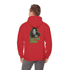 Doctor Doom Avengers Hoodie — Villain Portrait & Back Text Graphic