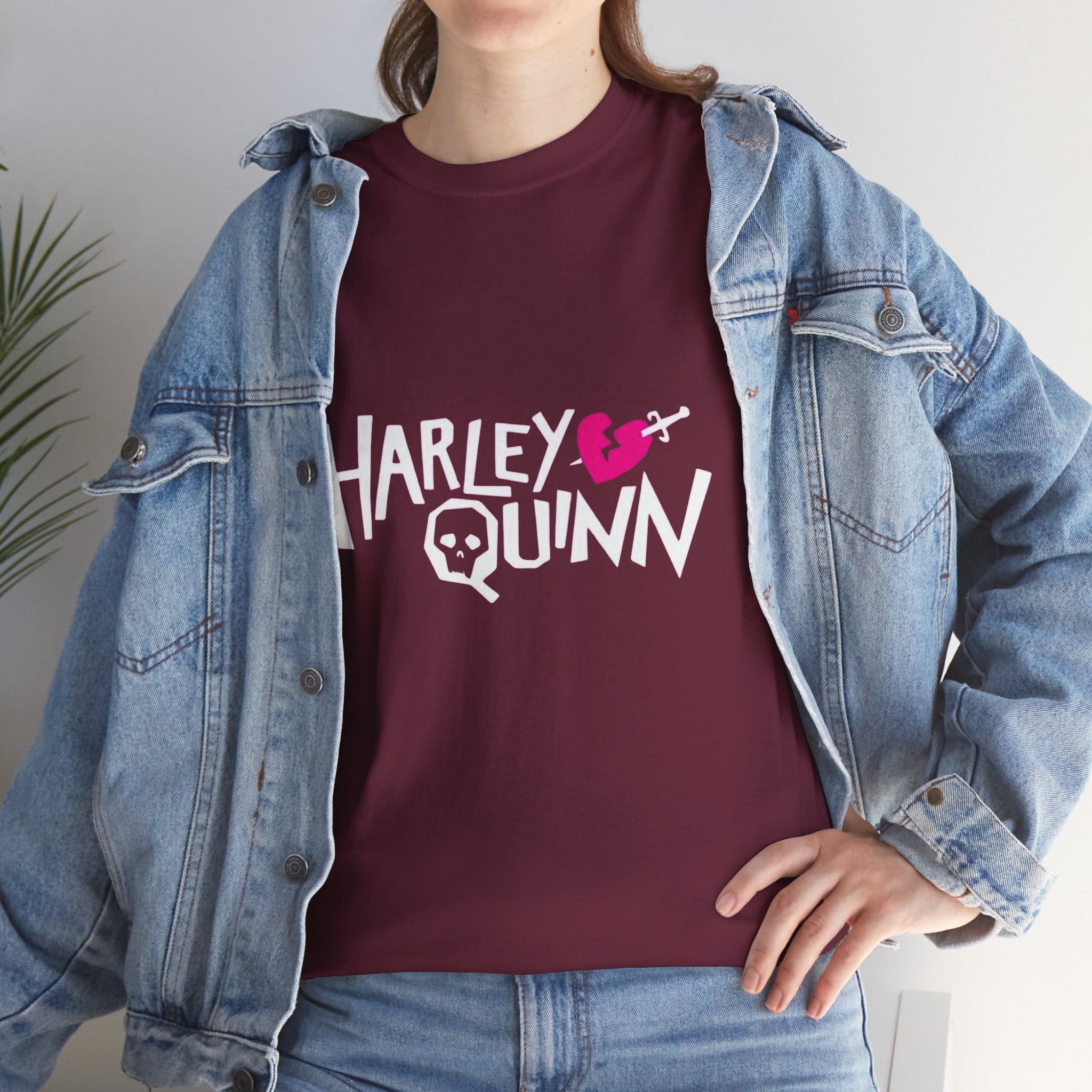 Harley Quinn Skull Heart Shirt – DC Comics Villain Graphic Tee