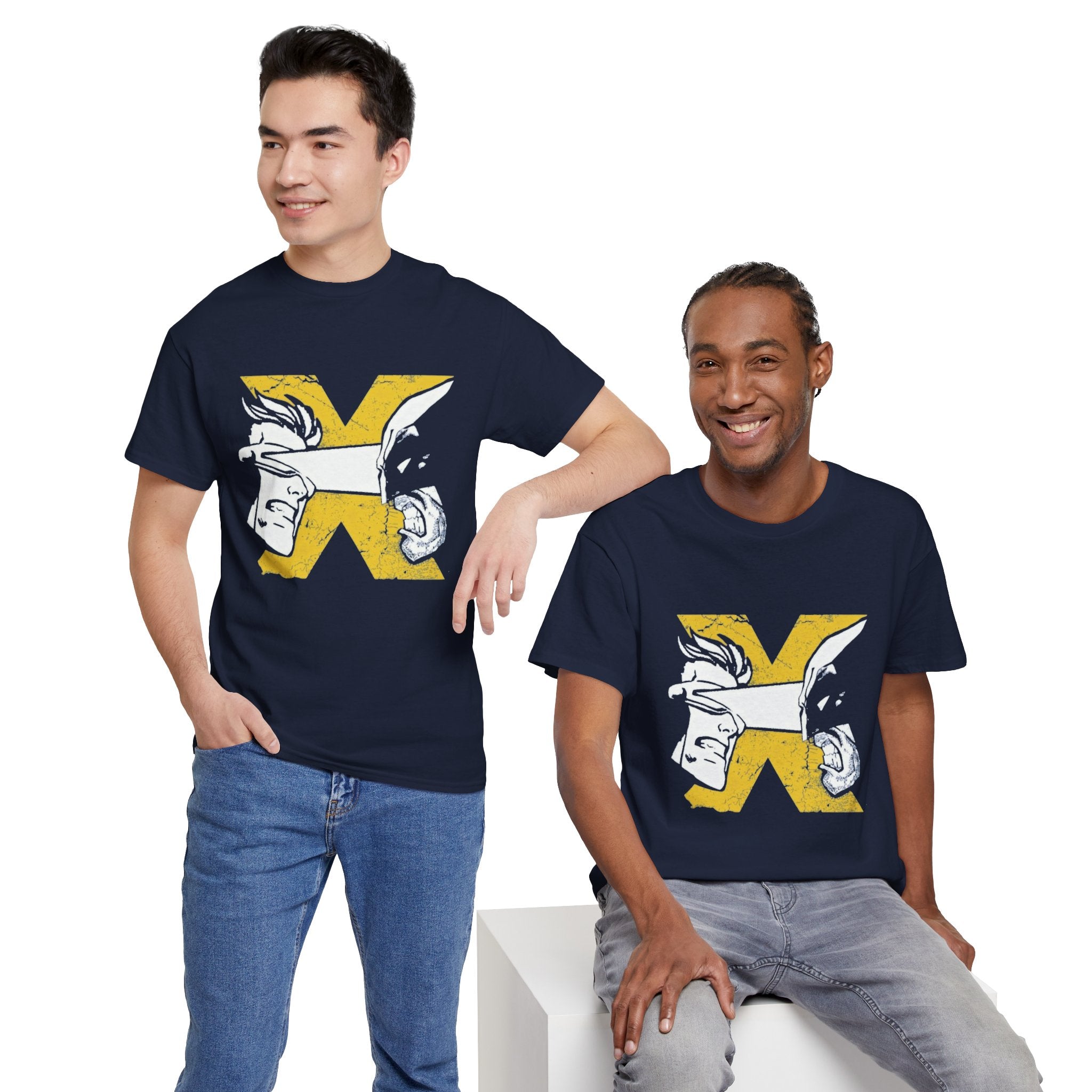 Wolverine vs Cyclops Vintage Graphic Tee — X‑Men Fan Shirt